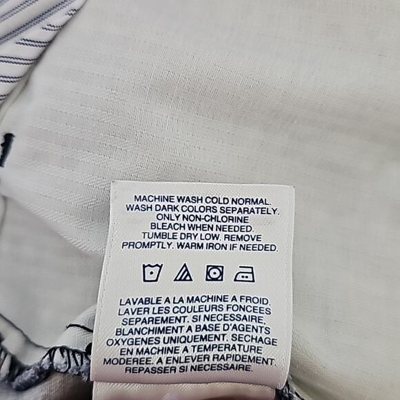 Lands' End Womens Sz 22W Blue Polka Dot Midrise Pockets Modest 11" Shorts - Picture 10 of 12